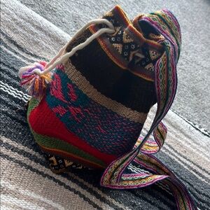 Colorful Woven Bucket Bag